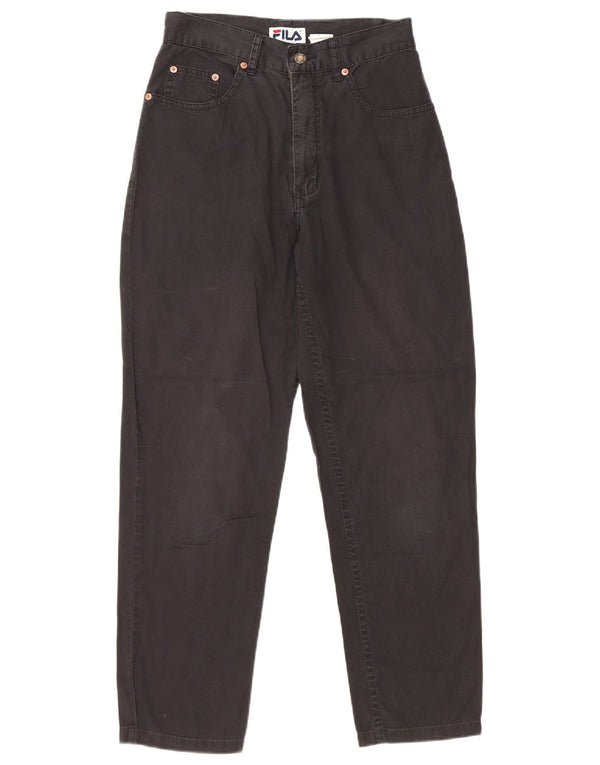 Fila Womens High Waist Tapered Jeans IT 42 Medium W26 L26 Black Cotton