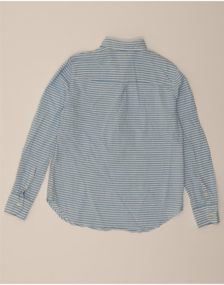 J. CREW Womens Pullover Shirt UK 10 Small Blue Pinstripe Vintage J. Crew and Second-Hand J. Crew from Messina Hembry 