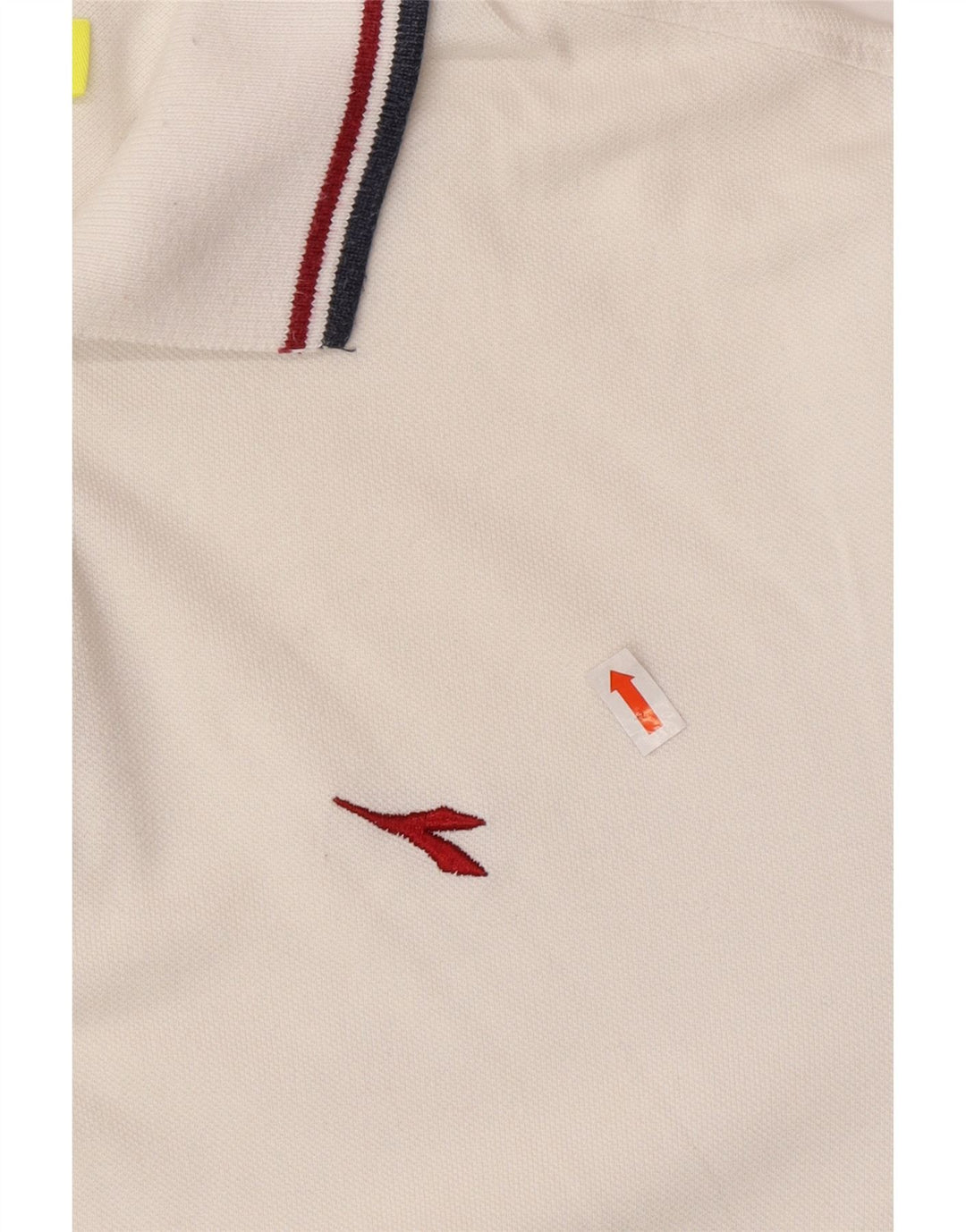 DIADORA Mens Polo Shirt Medium White Cotton