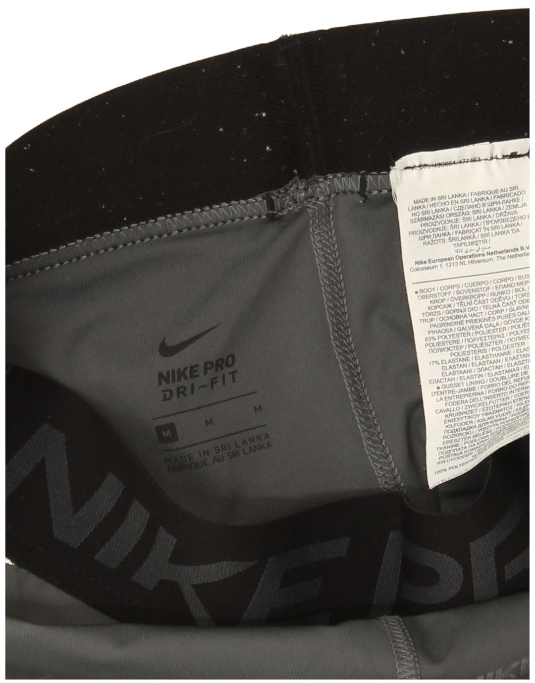 Nike Womens Dri Fit Graphic Leggings UK 12 Medium Grey Polyester