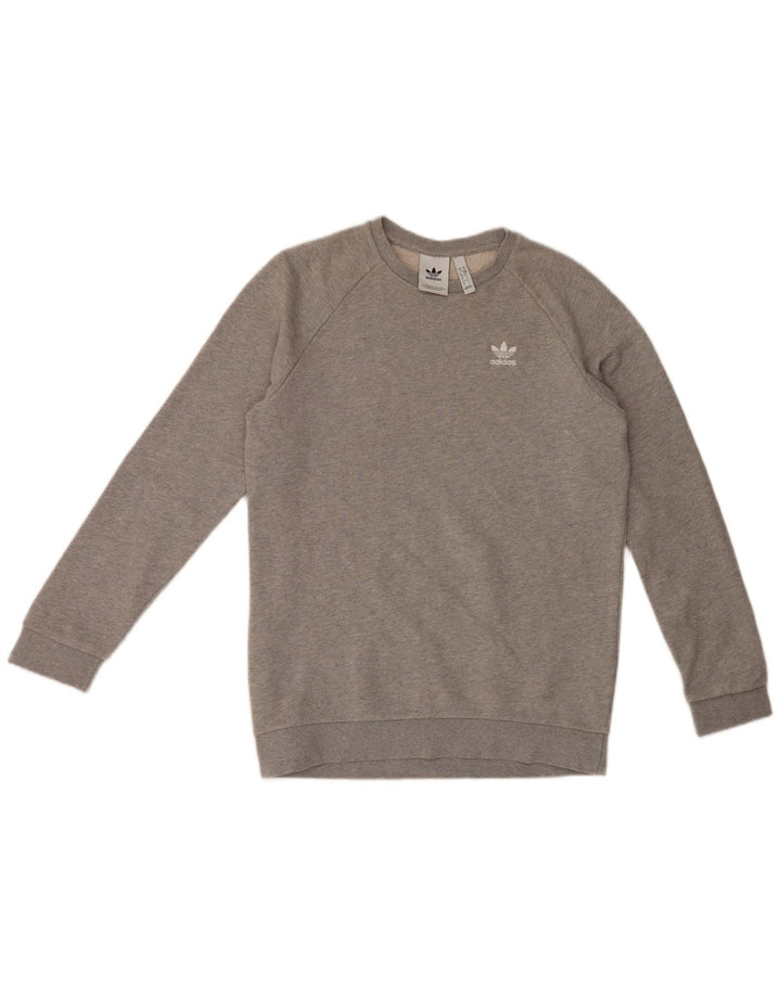 Adidas Mens Sweatshirt Jumper Small Grey Cotton