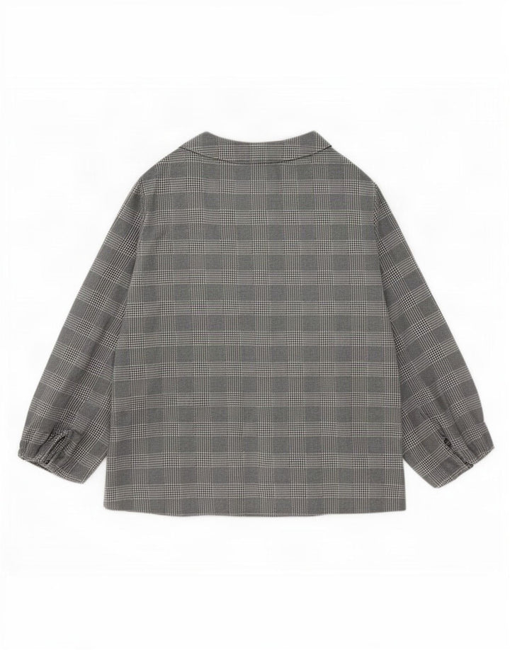 Lipsy Womens Open Cardigan Top UK 12 Medium Grey Check Polyester