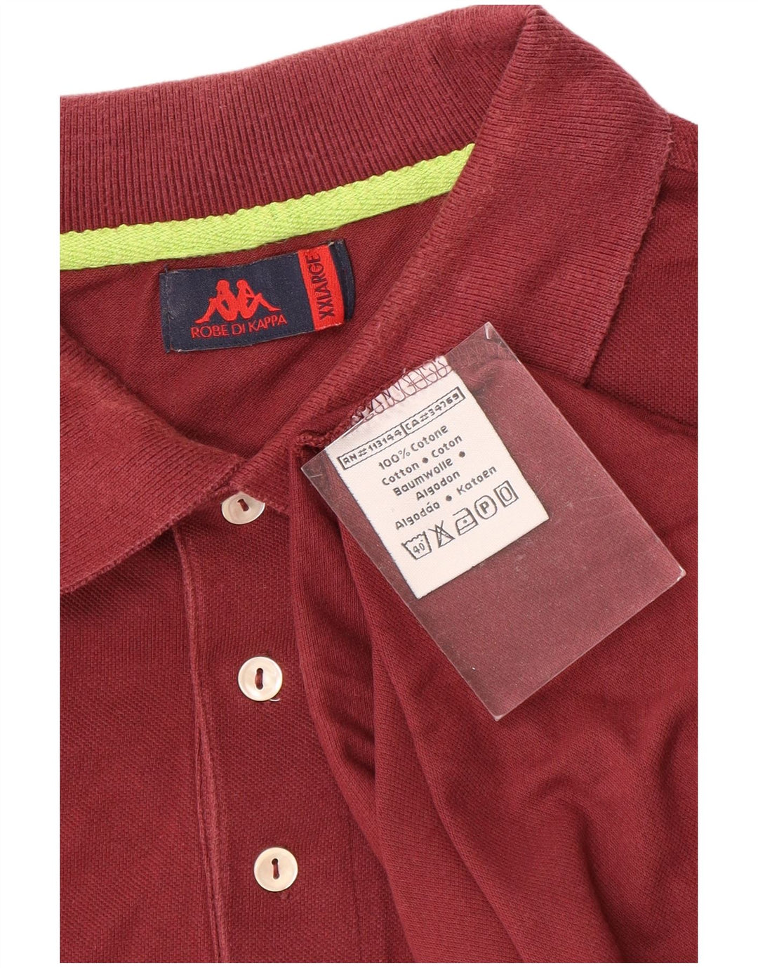 KAPPA Mens Polo Shirt 2XL Maroon Cotton