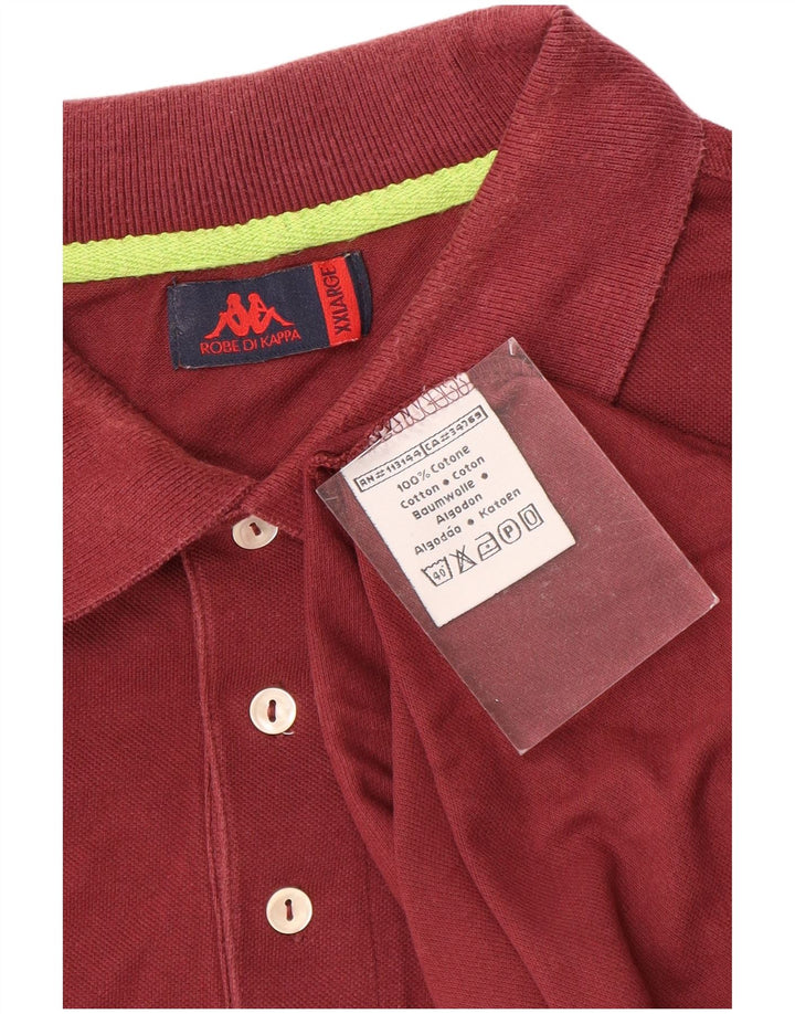 KAPPA Mens Polo Shirt 2XL Maroon Cotton