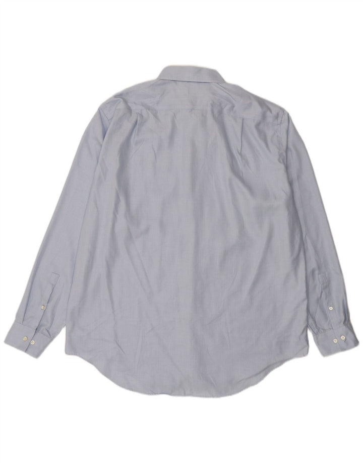 Calvin Klein Mens NON - IRON Slim Shirt Size 18 2XL Blue Cotton