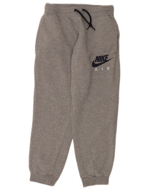 NIKE Mens Graphic Tracksuit Trousers Joggers Large  Grey Flecked Cotton
