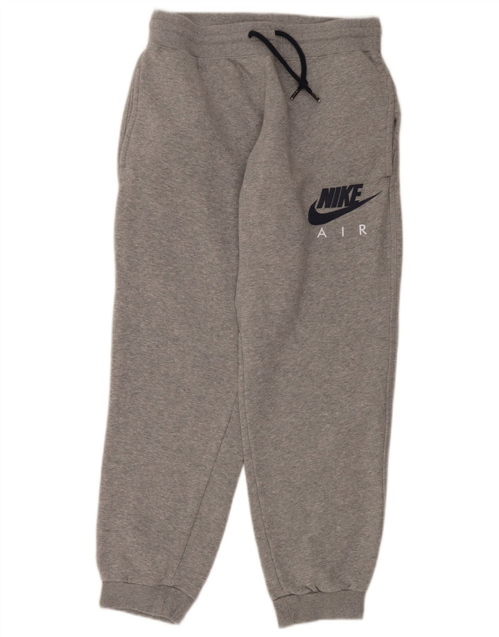 NIKE Mens Graphic Tracksuit Trousers Joggers Large  Grey Flecked Cotton
