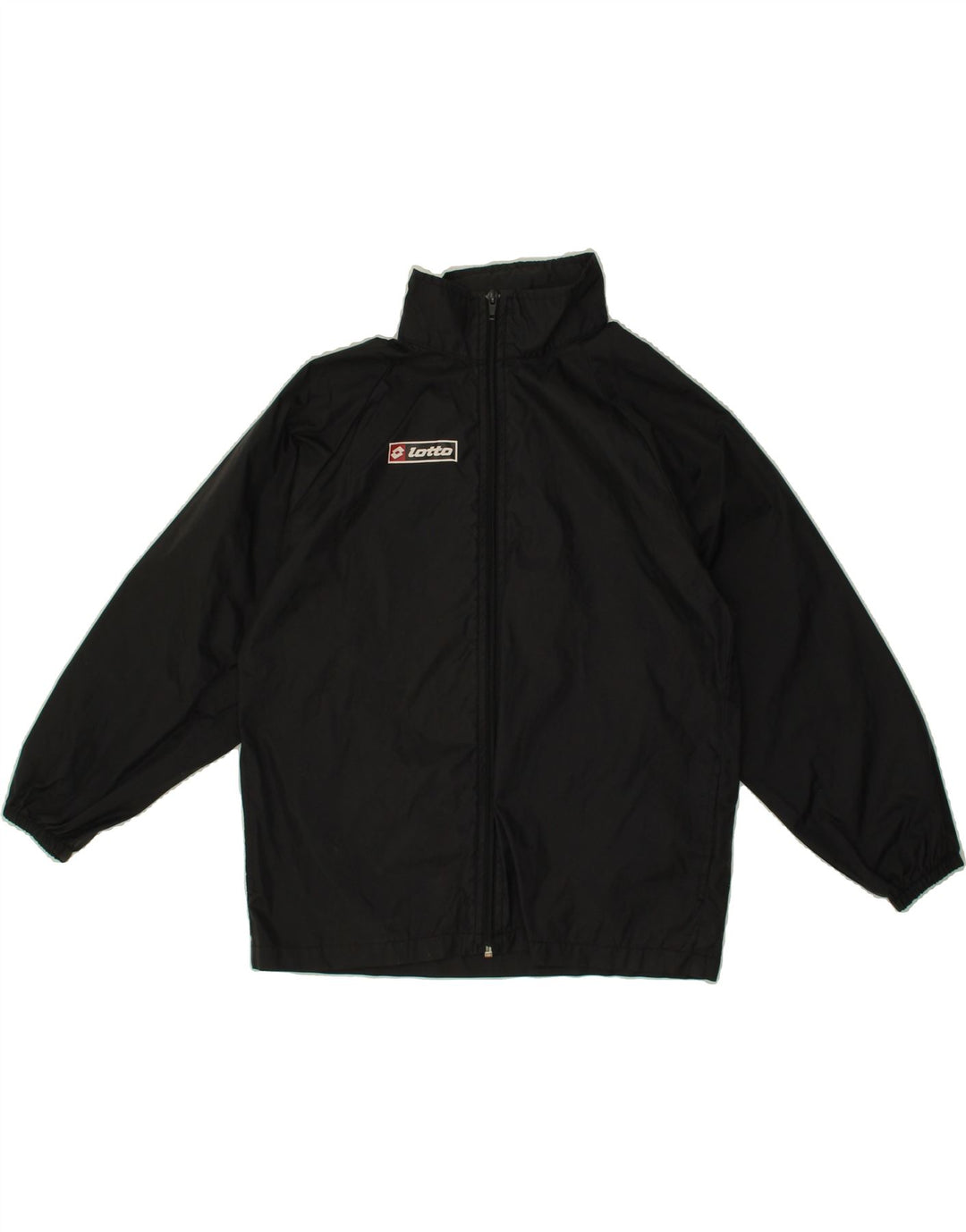 LOTTO Boys Hooded Rain Jacket 7-8 Years Black Nylon Vintage Lotto and Second-Hand Lotto from Messina Hembry 