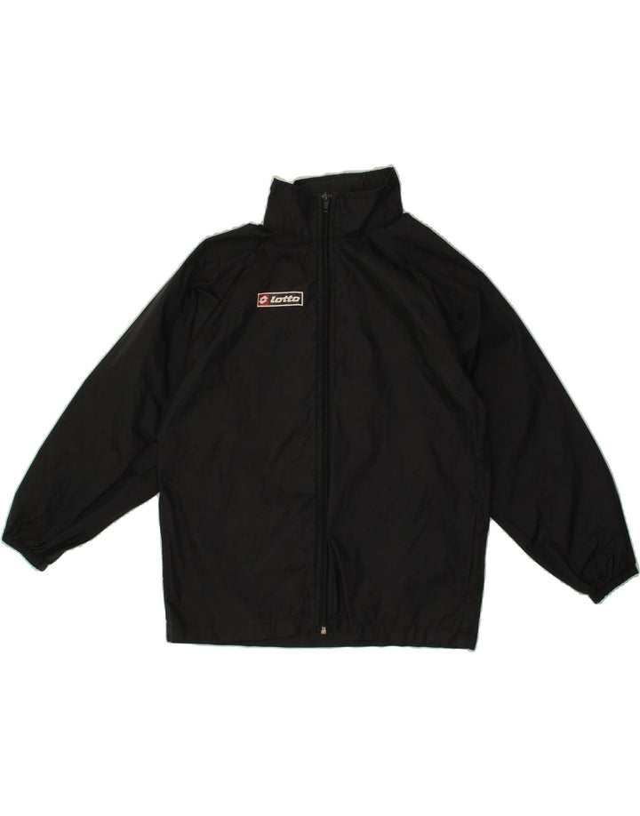 LOTTO Boys Hooded Rain Jacket 7-8 Years Black Nylon Vintage Lotto and Second-Hand Lotto from Messina Hembry 