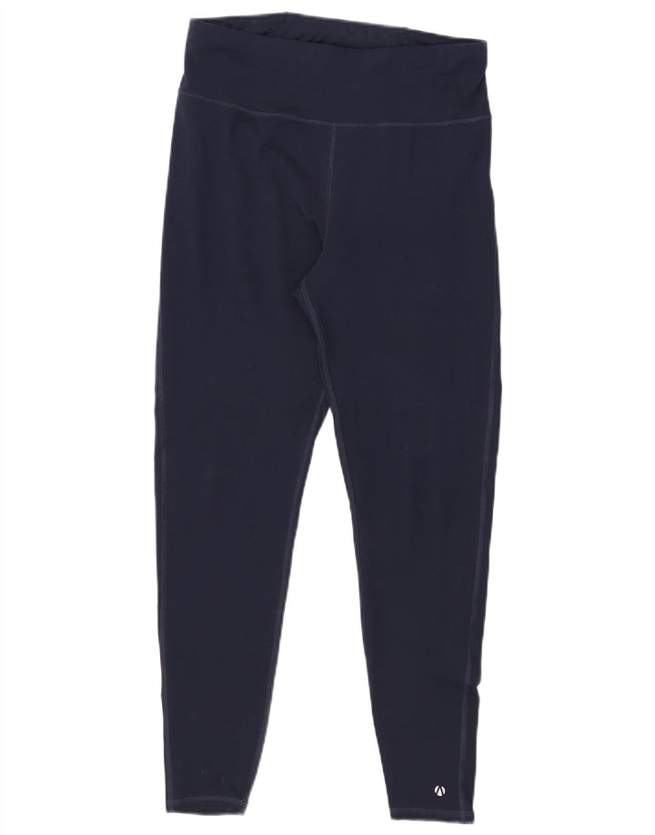 MARKS & SPENCER Womens Leggings UK 12 Medium Navy Blue Polyester