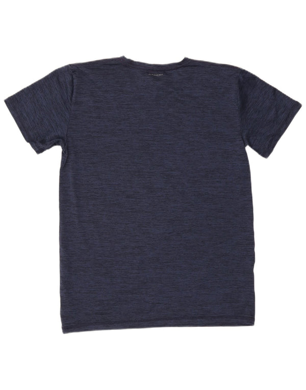 ADIDAS Boys Aeroready Graphic T-Shirt Top 15-16 Years XL Navy Blue Flecked