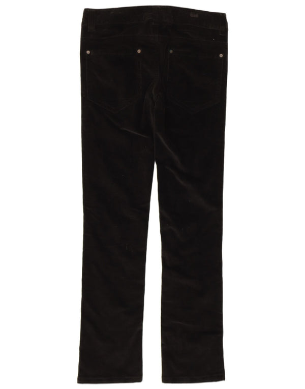 BENETTON Womens Slim Corduroy Trousers IT 42 Medium W32 L32 Black Cotton