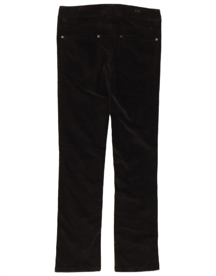 BENETTON Womens Slim Corduroy Trousers IT 42 Medium W32 L32 Black Cotton
