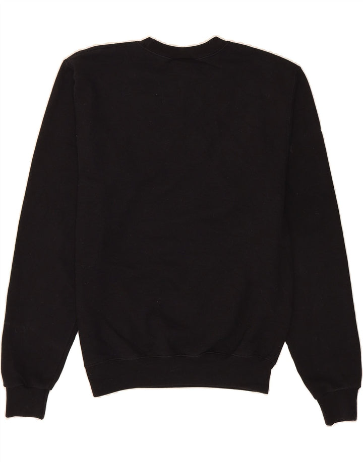 CHAMPION Mens Graphic Sweatshirt Jumper Small Black Cotton Vintage Champion and Second-Hand Champion from Messina Hembry 
