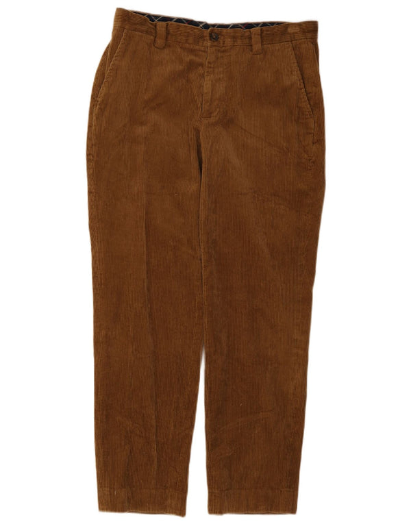 Brooks Brothers Mens Clark Straight Corduroy Trousers W34 L30 Brown Cotton