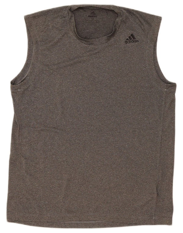 Adidas Mens Vest Top Medium Grey Polyester