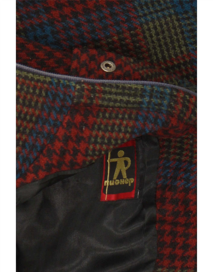Vintage Mens Bomber Jacket UK 36 Small Red Houndstooth