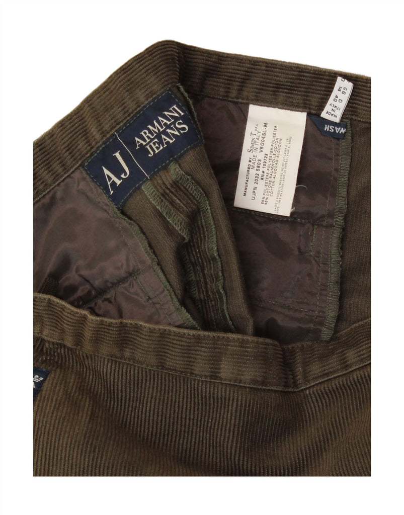 ARMANI Womens Corduroy Pencil Skirt UK 14 Medium W30  Khaki Vintage Armani and Second-Hand Armani from Messina Hembry 