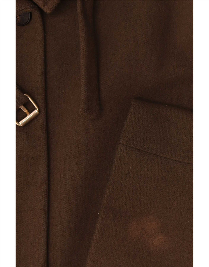 Massimo Dutti Womens Oversized Overcoat UK 10 Small Khaki Wool