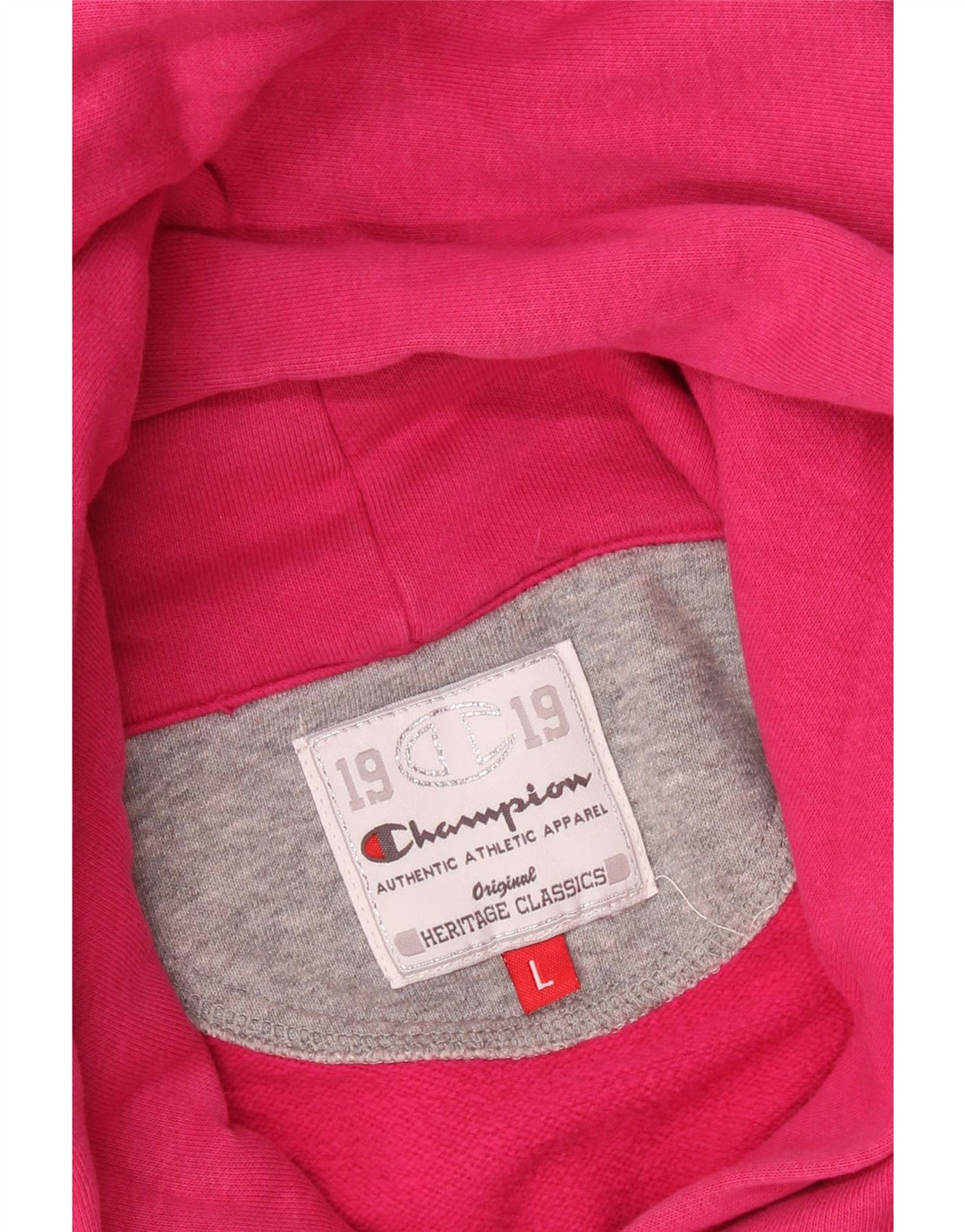 CHAMPION Womens Heritage Classics Graphic Hoodie Jumper UK 16 Large Pink