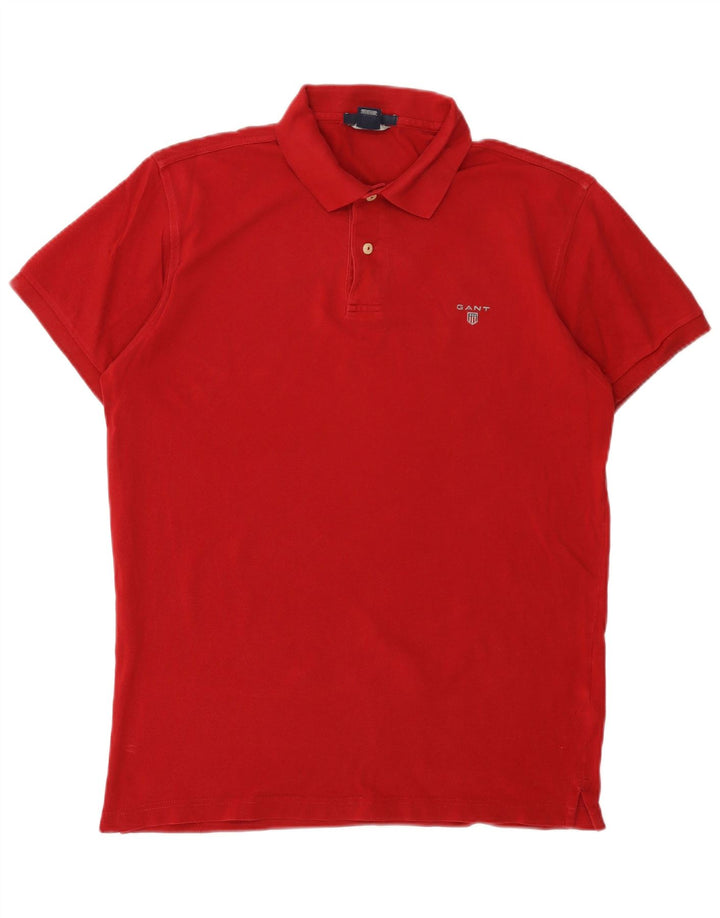 GANT Mens Fitted Polo Shirt Large Red Cotton