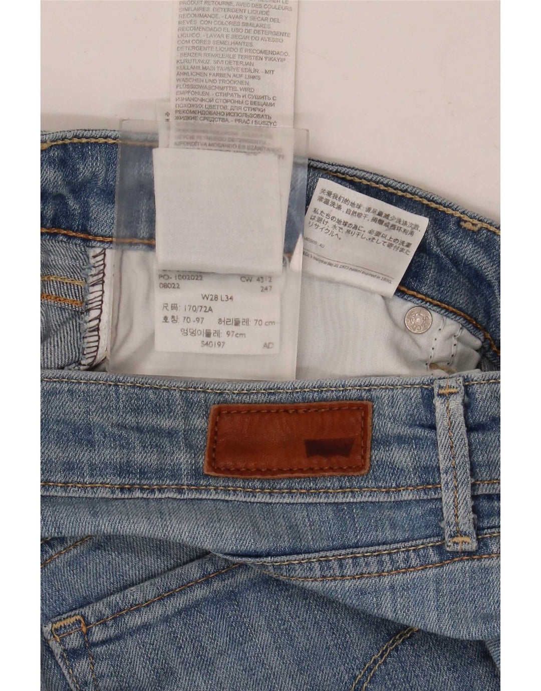 Levi's Womens Straight Jeans W28 L28 Blue Cotton