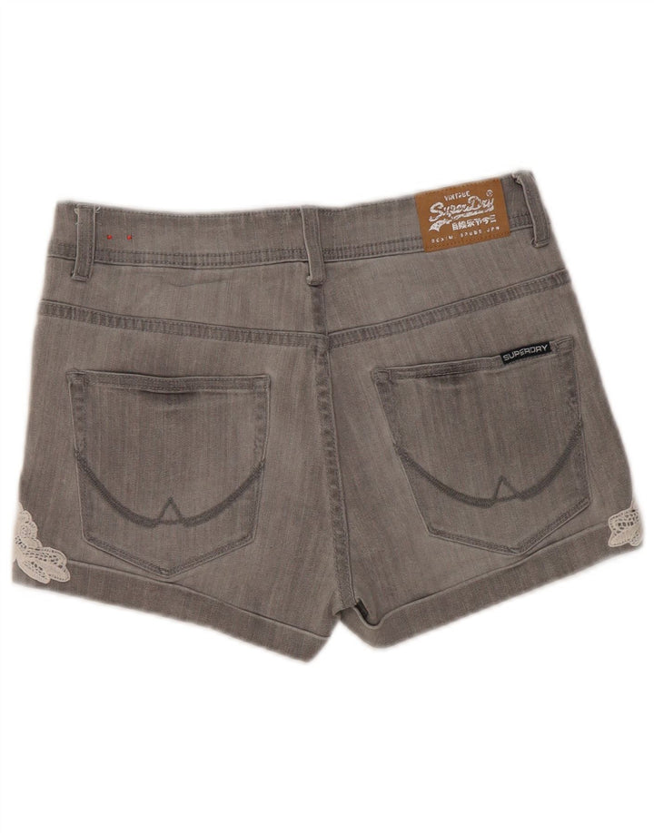 Superdry Womens Denim Shorts W30 Medium Grey Cotton