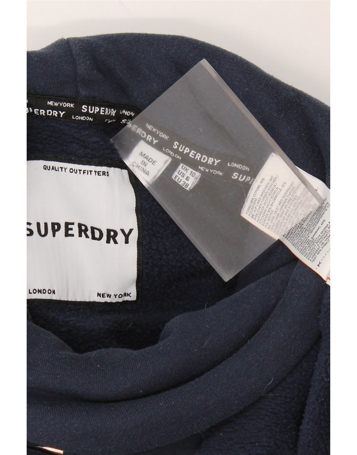 SUPERDRY Womens Oversized Graphic Sweatshirt Jumper UK 10 Small Navy Blue