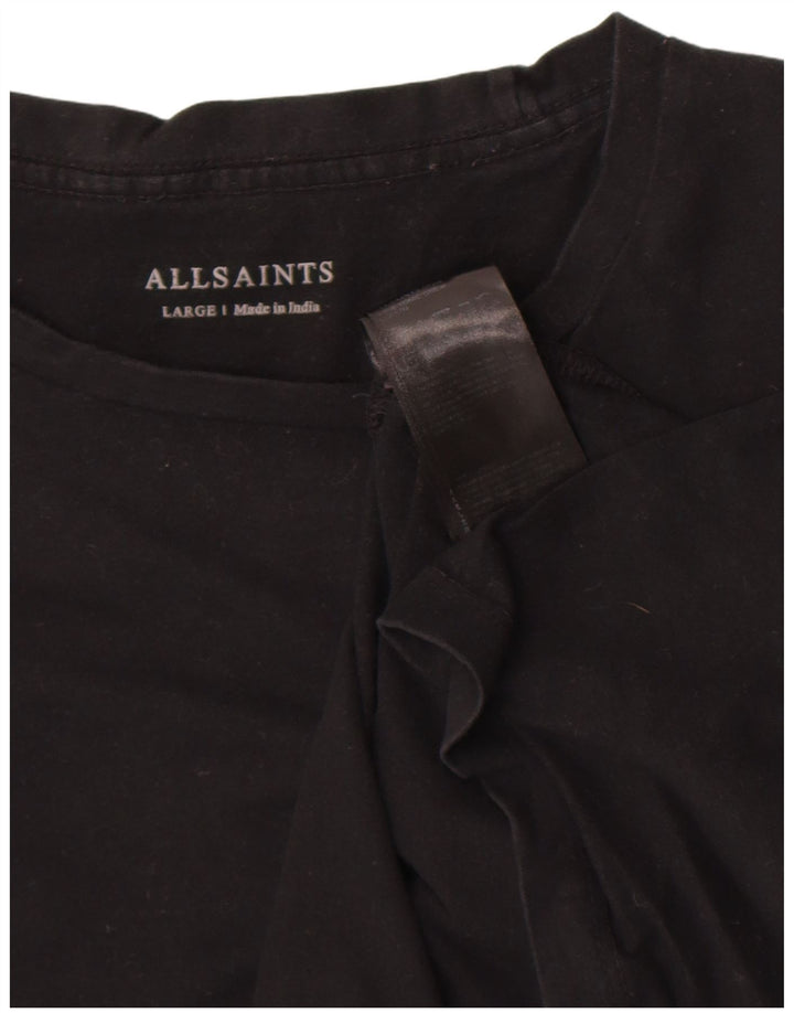 All Saints Mens T-Shirt Top Large Black Cotton