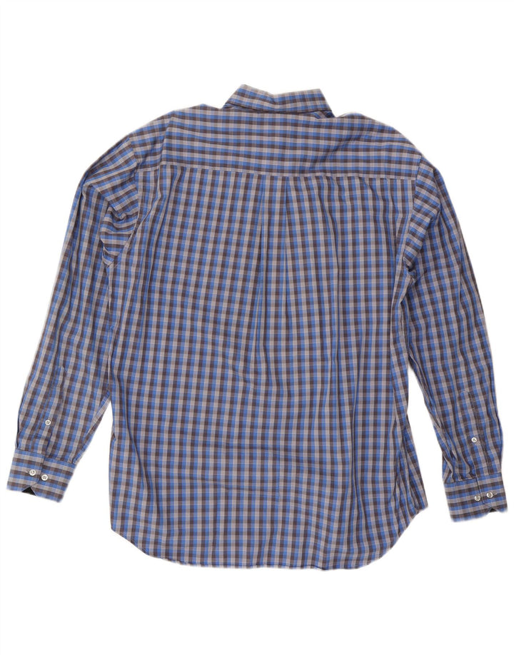 Adidas Mens Shirt Size 41 Medium Blue Check Cotton