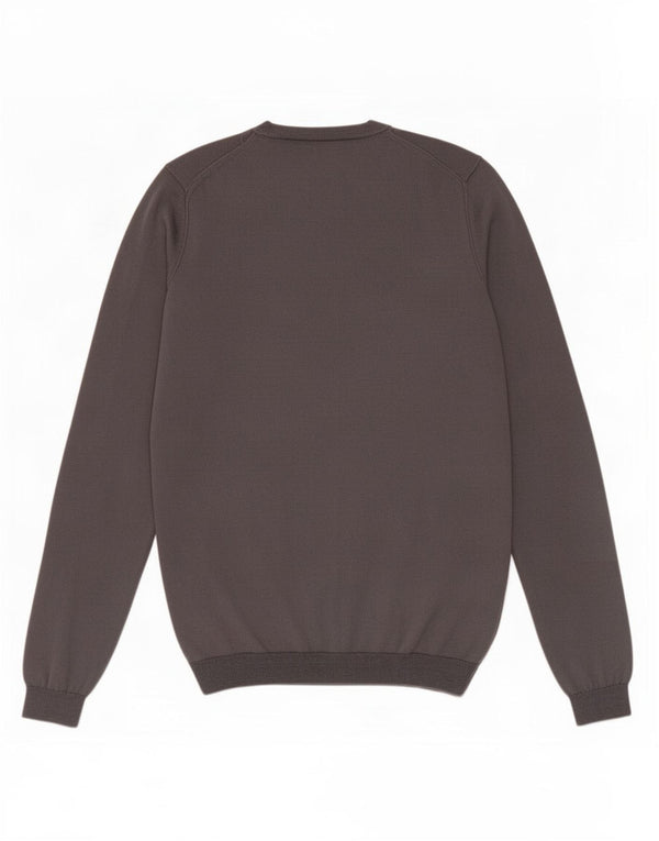 Calvin Klein Jeans Mens V-Neck Jumper Sweater Medium Grey Wool