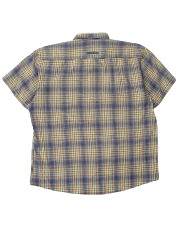 CAMEL ACTIVE Mens Regular Fit Short Sleeve Shirt XL Blue Check