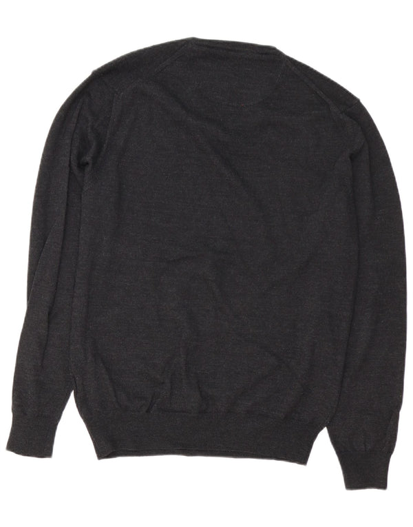 Carrera Mens V-Neck Jumper Sweater Medium Grey Merino Wool