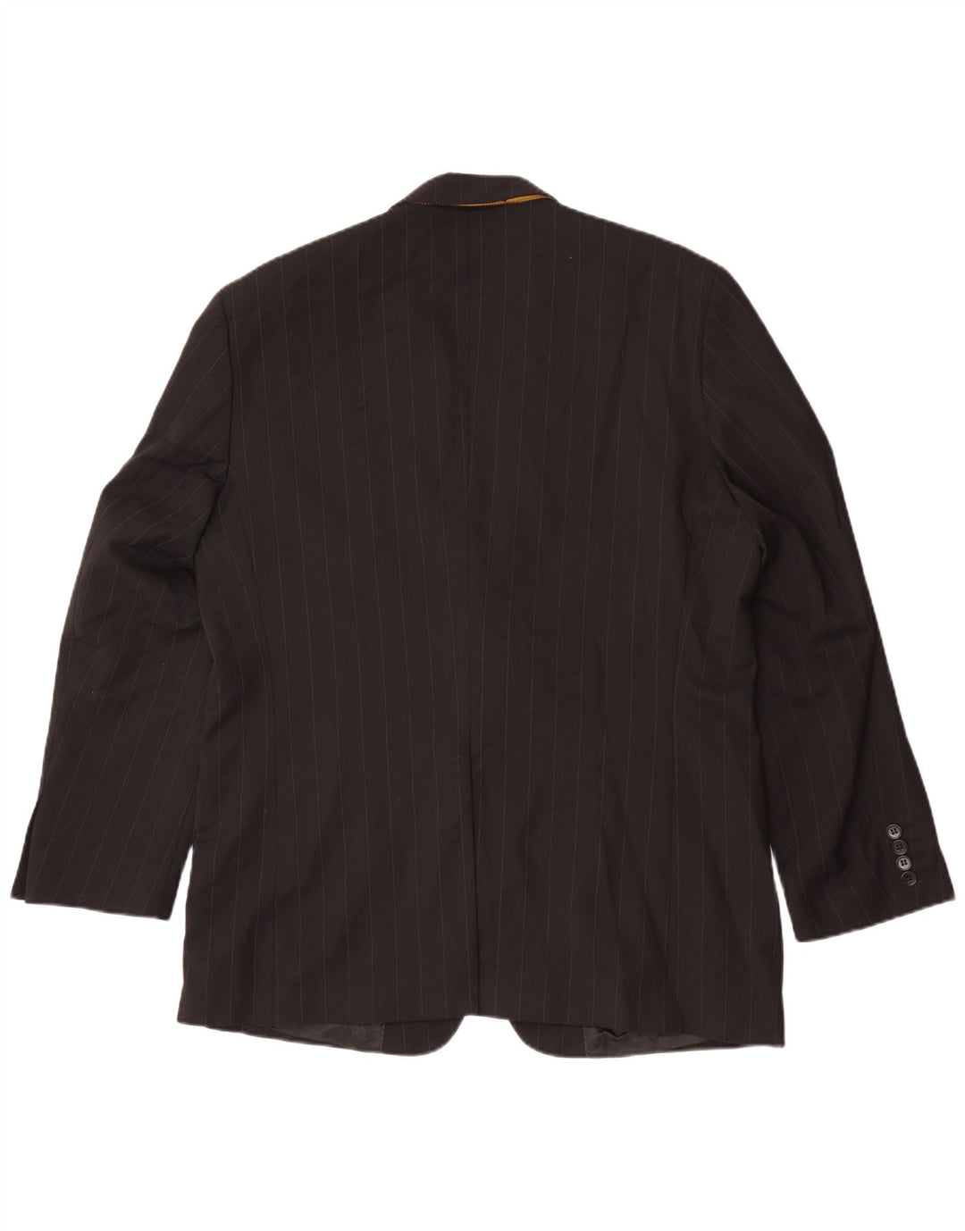 Kartel Mens 2 Button Blazer Jacket UK 44 2XL Black Pinstripe Polyester