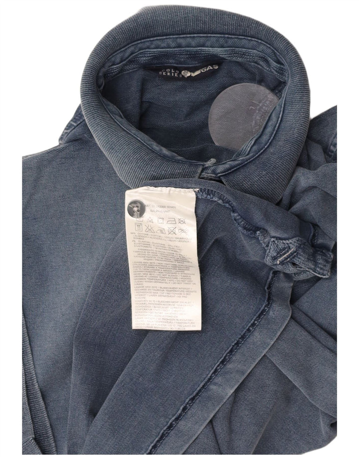 GAS Mens Polo Shirt Large Blue Cotton