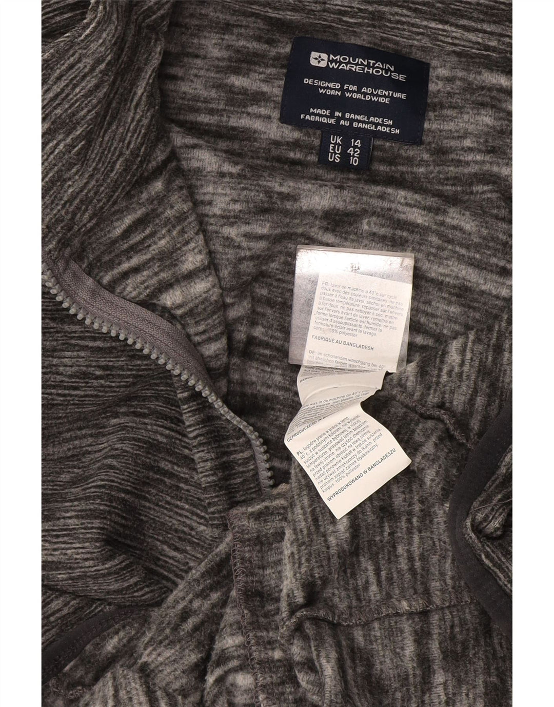 Mountain Warehouse Womens Fleece Jacket UK 14 Large Grey Flecked Polyester