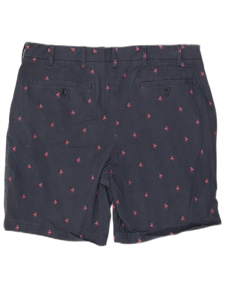 IZOD Mens Salt Water Abstract Pattern Chino Shorts W38 XL  Navy Blue
