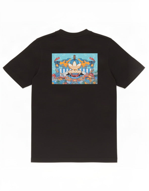 Adidas Mens Graphic T-Shirt Top Small Black Cotton