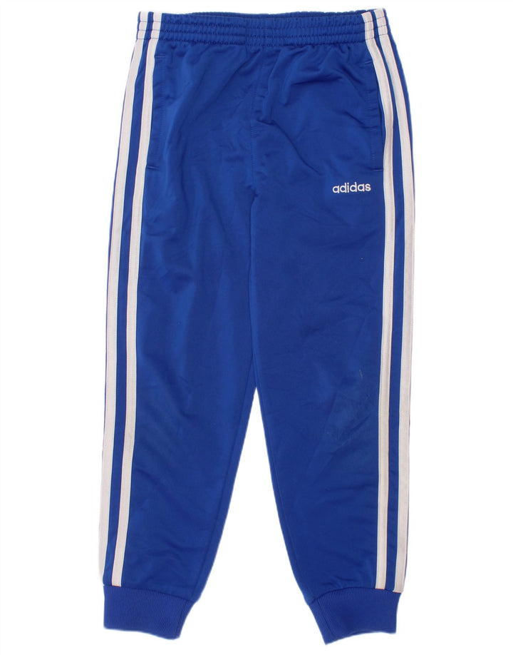Adidas Boys Tracksuit Trousers Joggers 5-6 Years  Blue Polyester