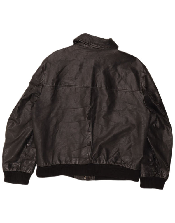 The Bridge Mens Leather Jacket IT 50 Large Black