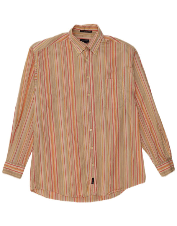 Gant Mens Shirt Large Multicoloured Striped Cotton