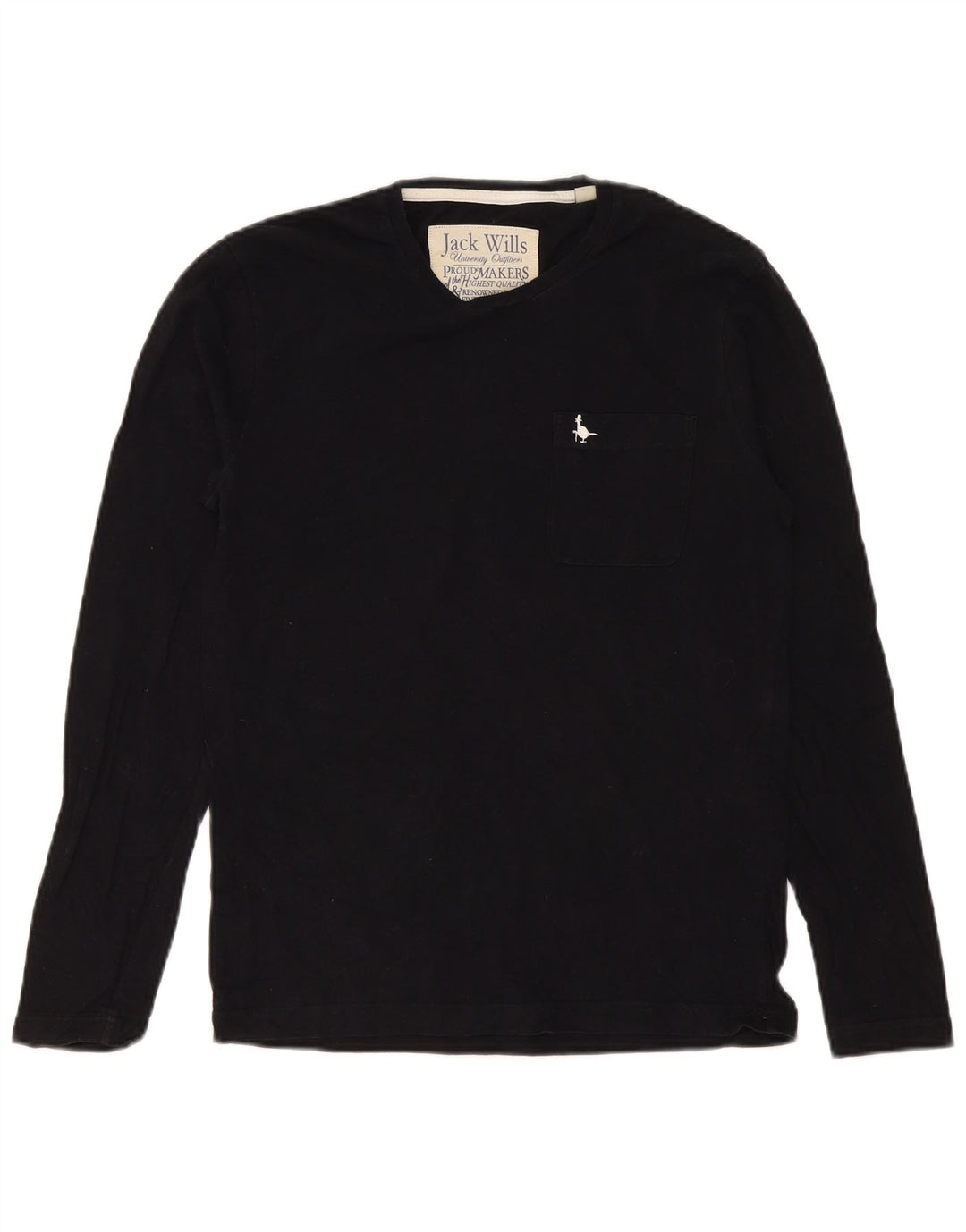Jack Wills Mens Top Long Sleeve XS Black Cotton