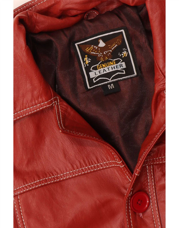 Vintage Womens Leather Jacket UK 38 Medium Red