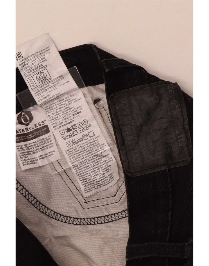 Levi's Mens 511 Slim Jeans W29 L32 Black Cotton