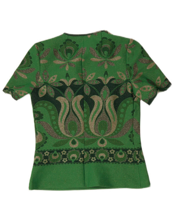 Desiree Womens Blouse Top IT 42 Medium Green Floral