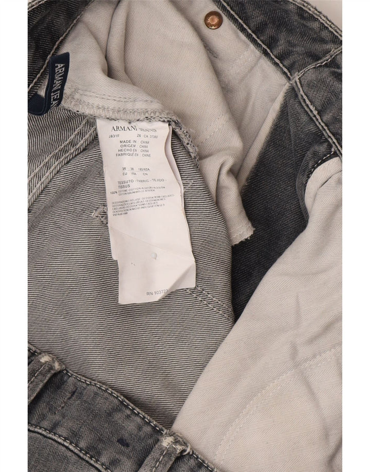 Armani Mens Slim Jeans W36 L32 Grey Cotton