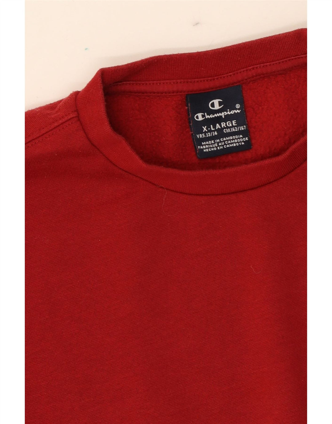 CHAMPION Boys Sweatshirt Jumper 13-14 Years XL  Red Vintage Champion and Second-Hand Champion from Messina Hembry 