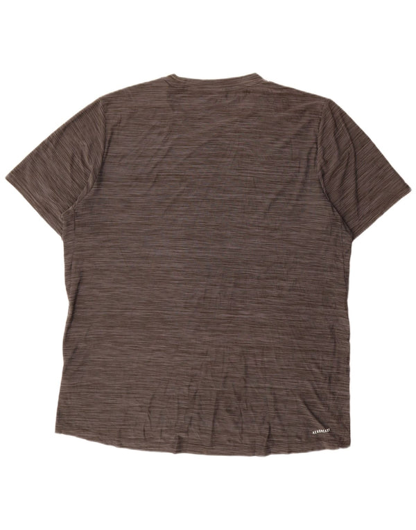 Adidas Mens Aeroready T-Shirt Top Large Grey Flecked Polyester