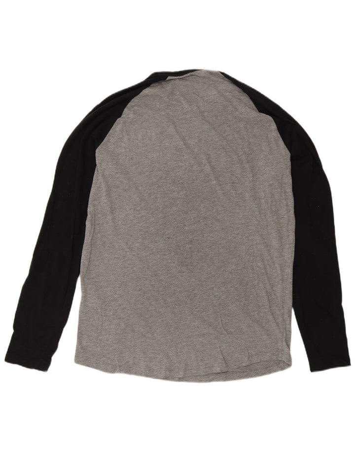Jack & Jones Mens Top Long Sleeve Medium Grey Cotton