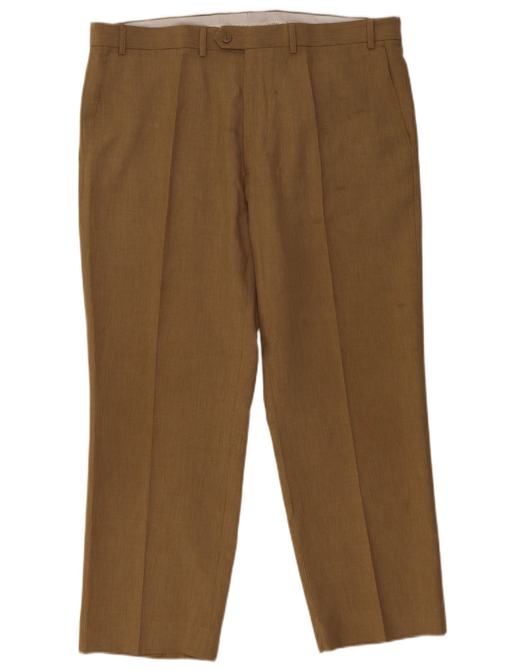 Marks & Spencer Mens Pegged Suit Trousers W40 L29 Beige Polyester